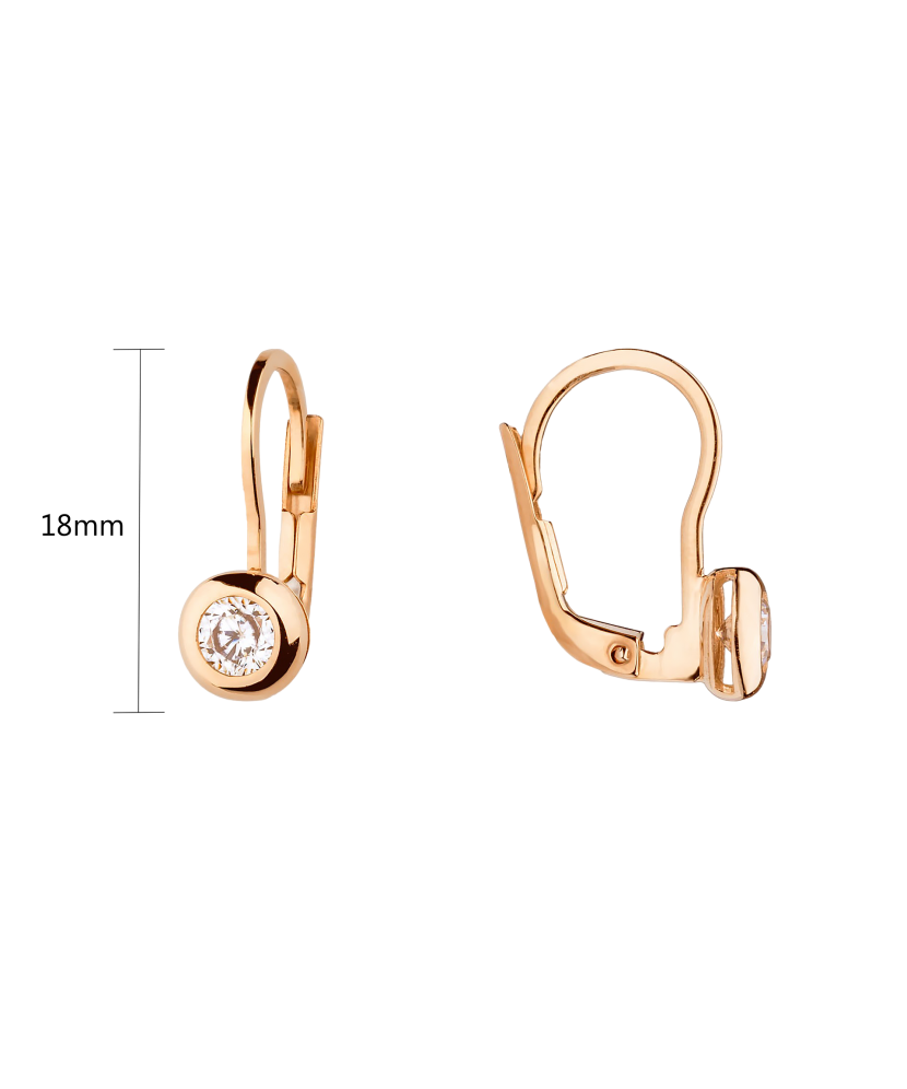 Gold earrings with zircons Gold earrings with zircons