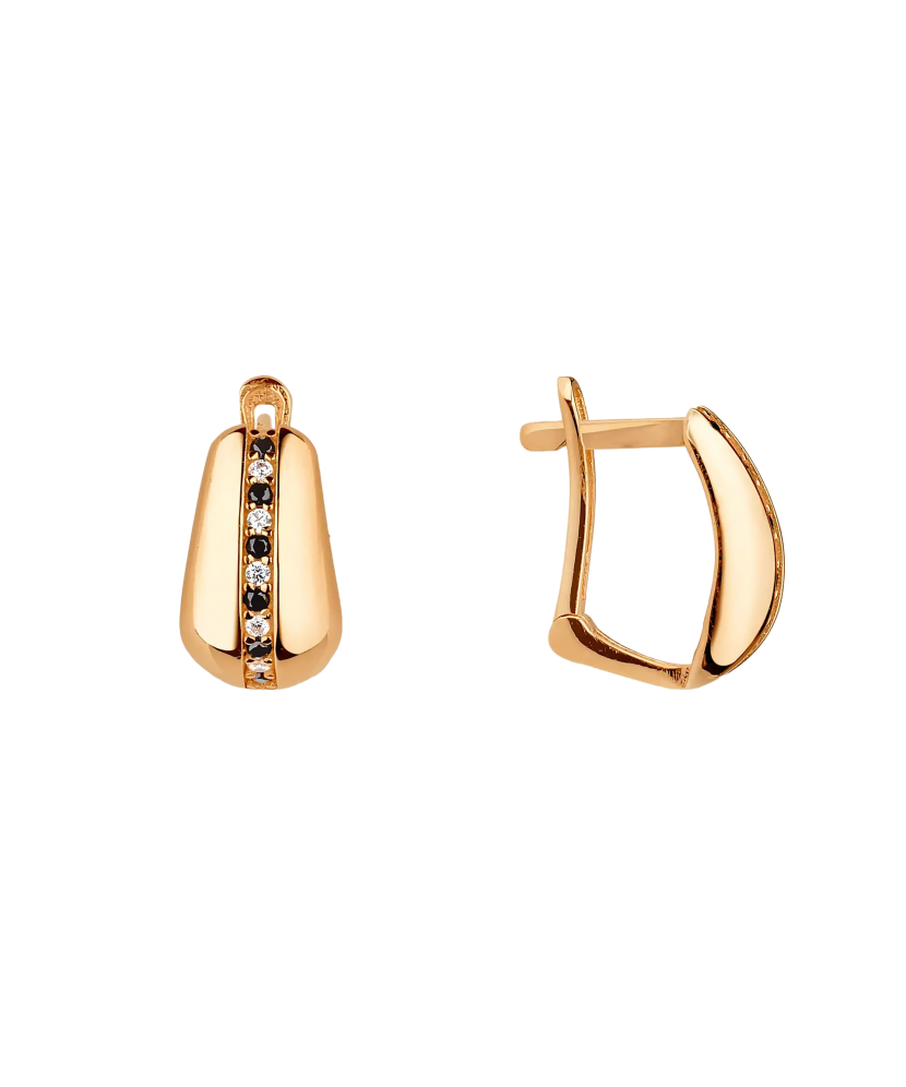 Gold earrings with zircons Gold earrings with zircons