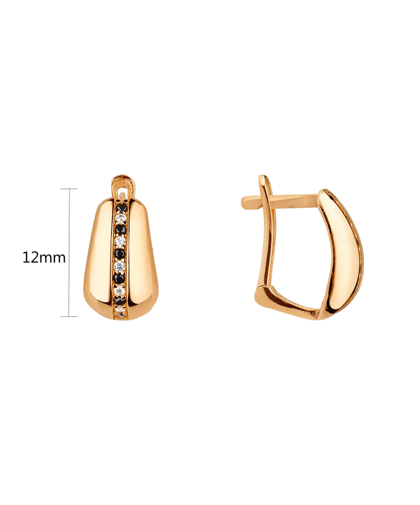 Gold earrings with zircons Gold earrings with zircons