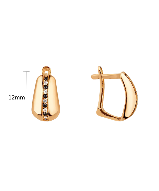 Gold earrings with zircons