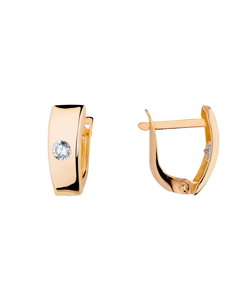 Золотые серьги с цирконами