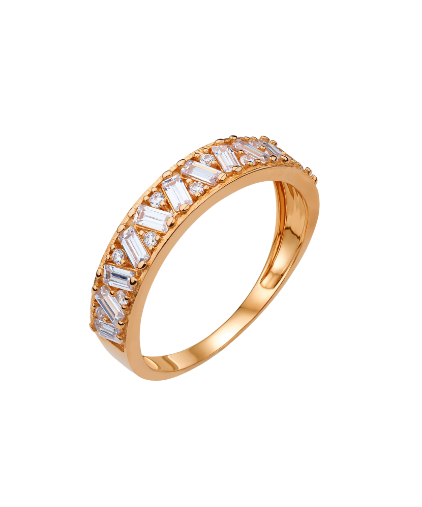 Gold ring with zircons