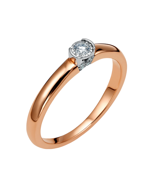 Gold ring with diamonds