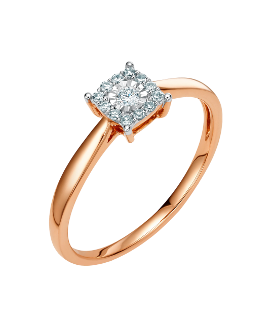 Gold ring with diamonds