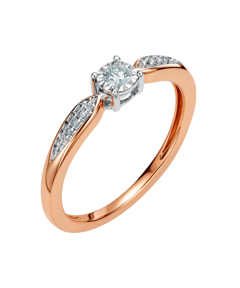 Gold ring with diamond