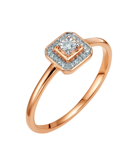 Gold ring with diamonds
