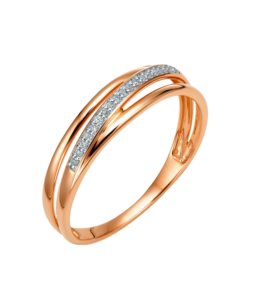 Gold ring with diamonds