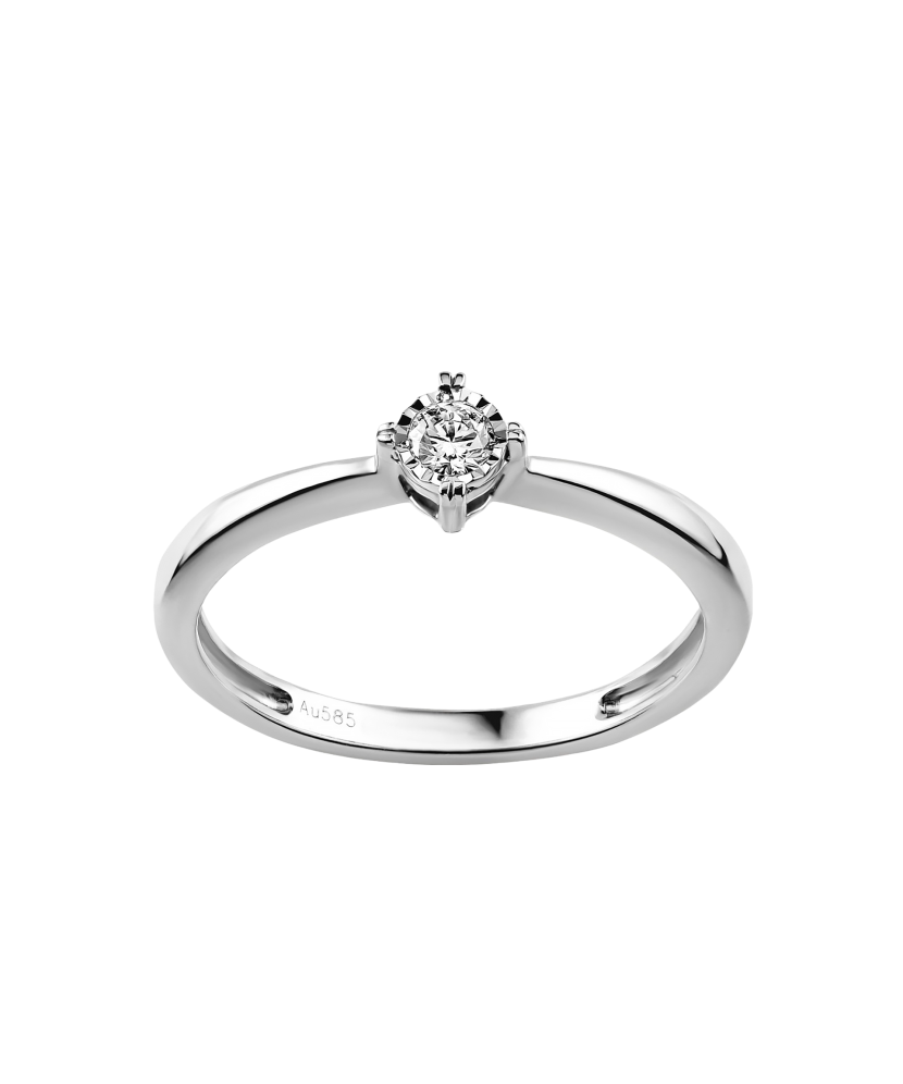 White gold ring with diamonds