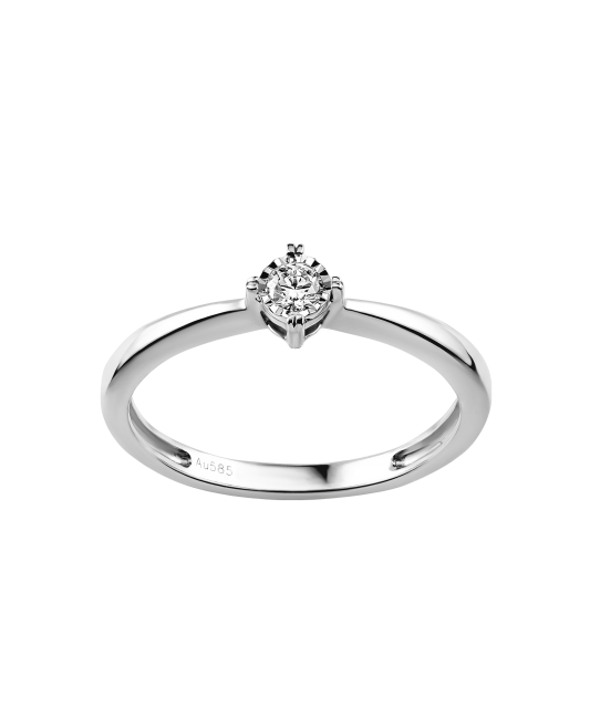 Кольцо из белого золота с бриллиантами