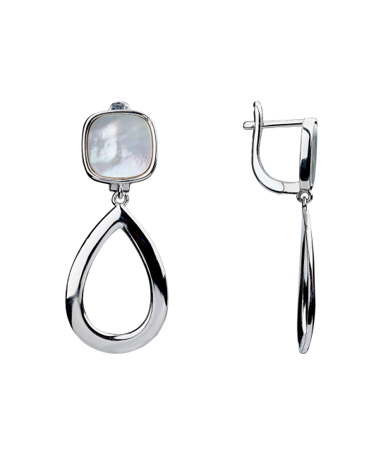 Sterling silver earrings with nacre