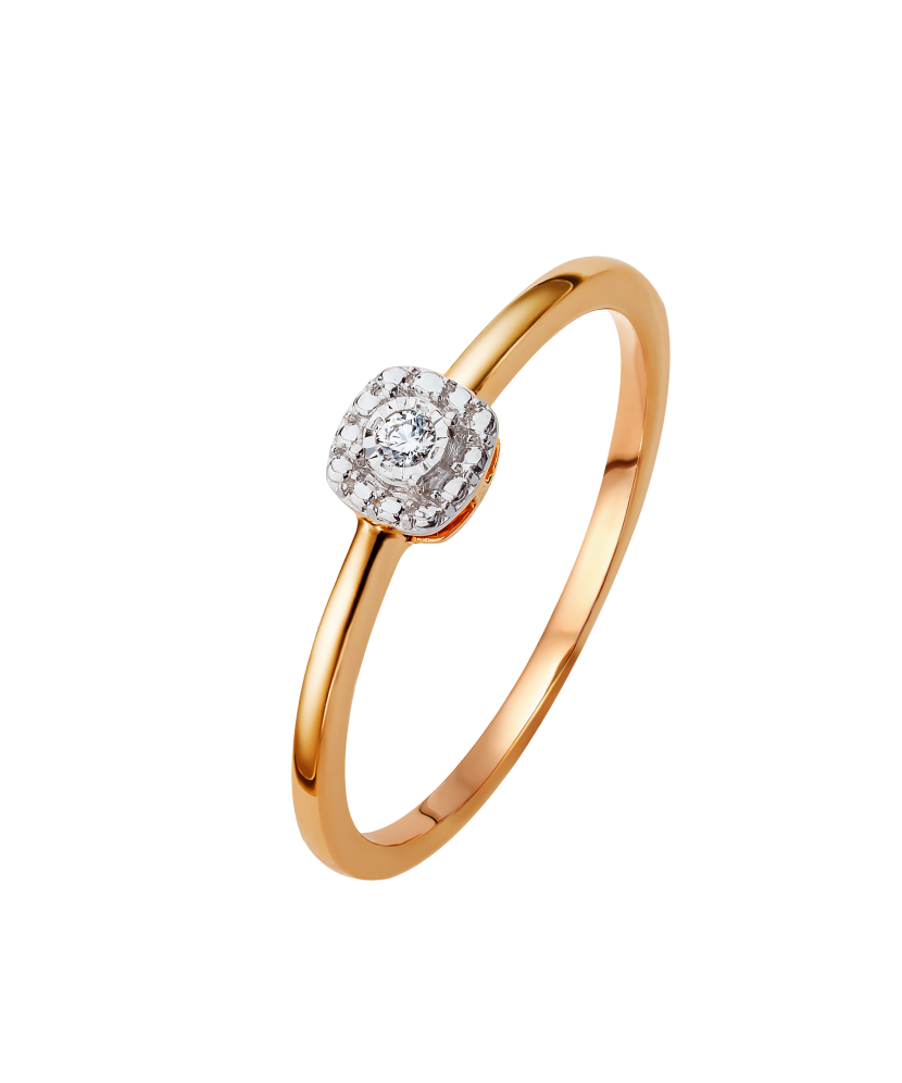 Gold ring with diamonds