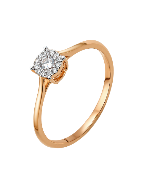 Gold ring with diamonds