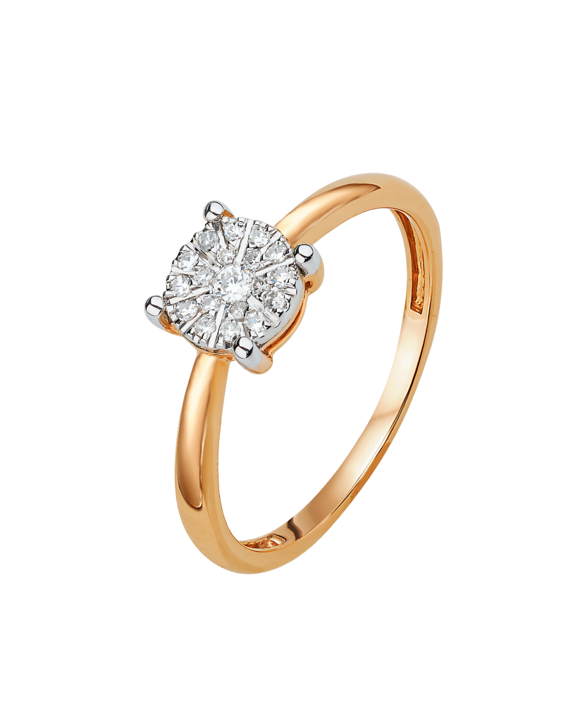 Gold ring with diamonds