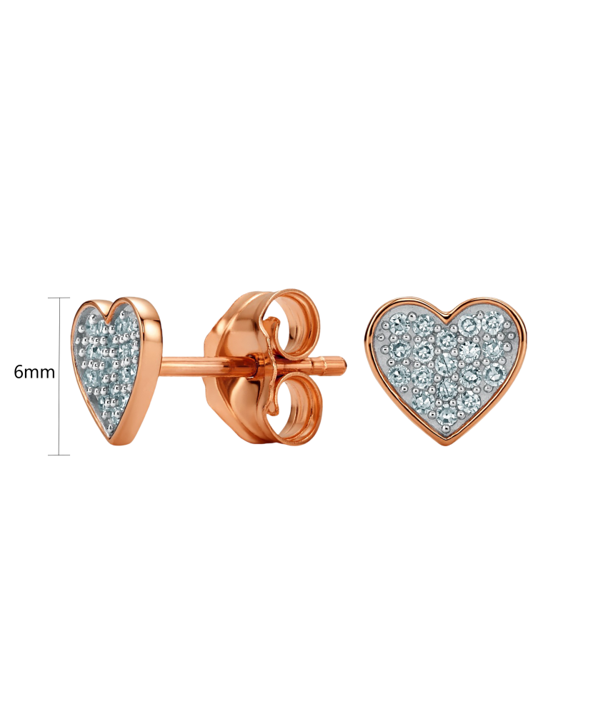 Gold earrings with diamonds "Heart"
