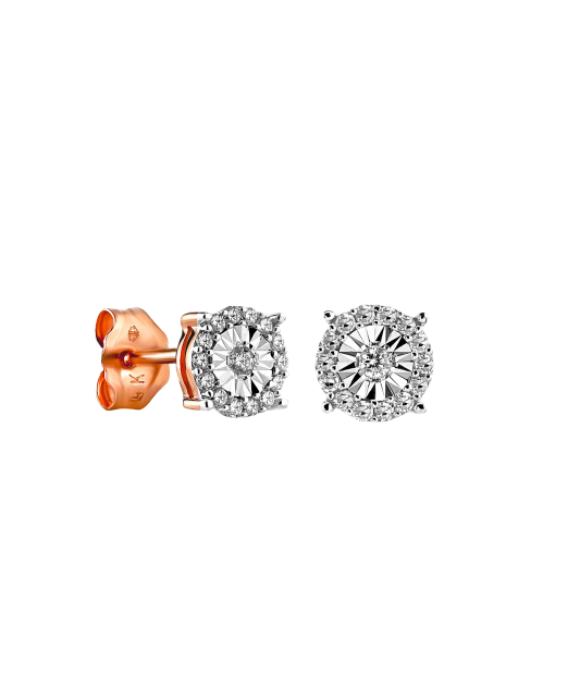 Gold earrings with diamonds