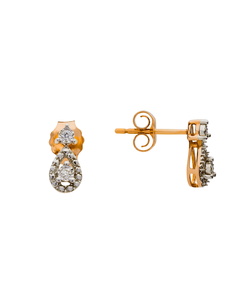 Gold earrings with diamonds