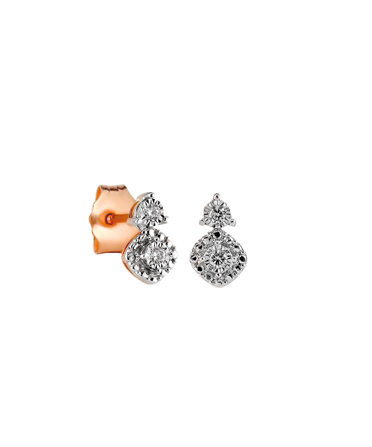 Gold earrings with diamonds