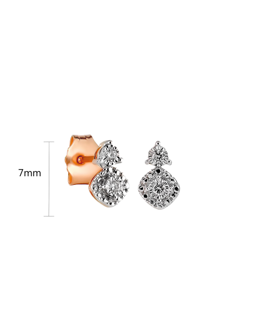 Gold earrings with diamonds