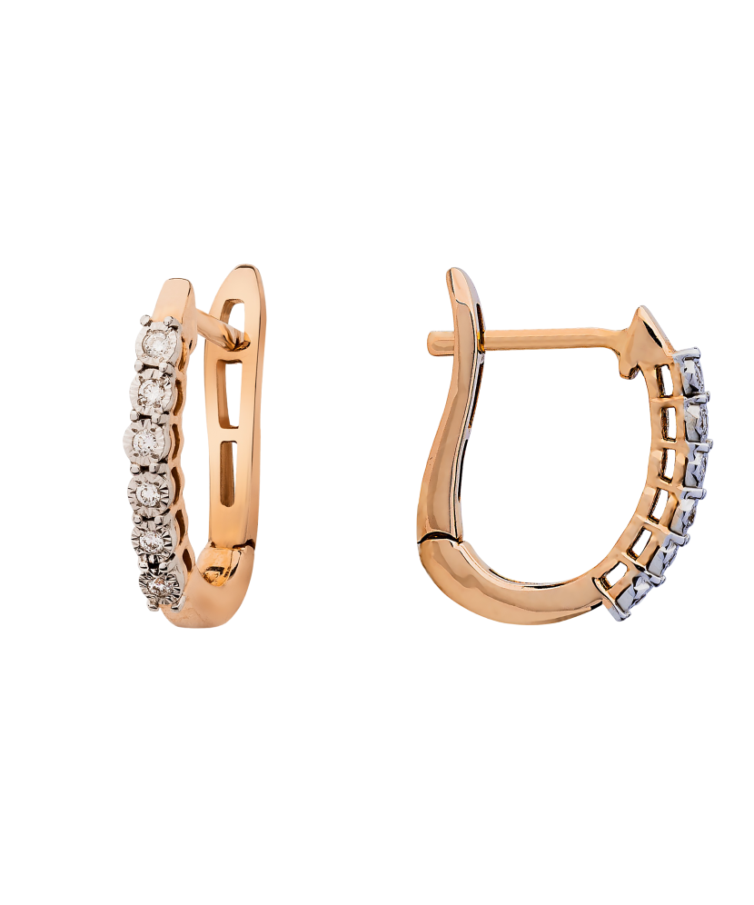 Золотые серьги с бриллиантами Золотые серьги с бриллиантами