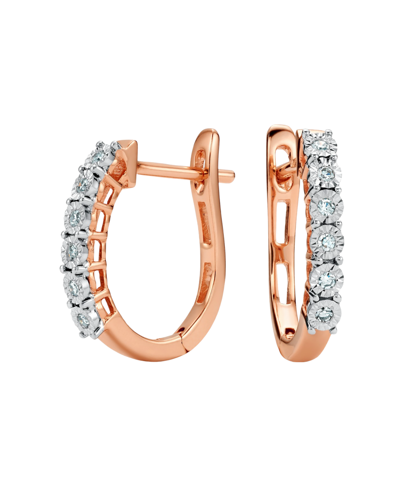 Gold earrings with diamonds