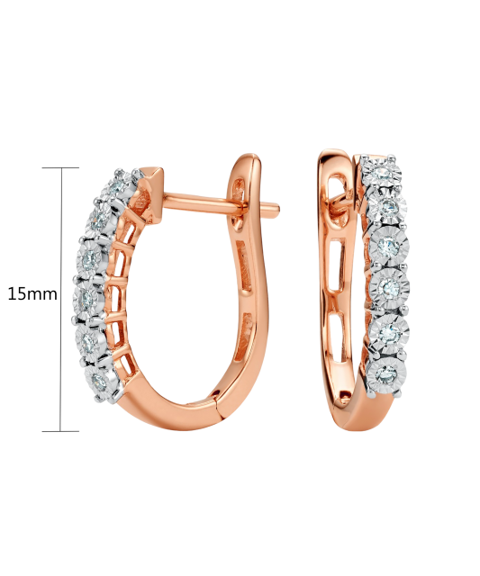 Gold earrings with diamonds