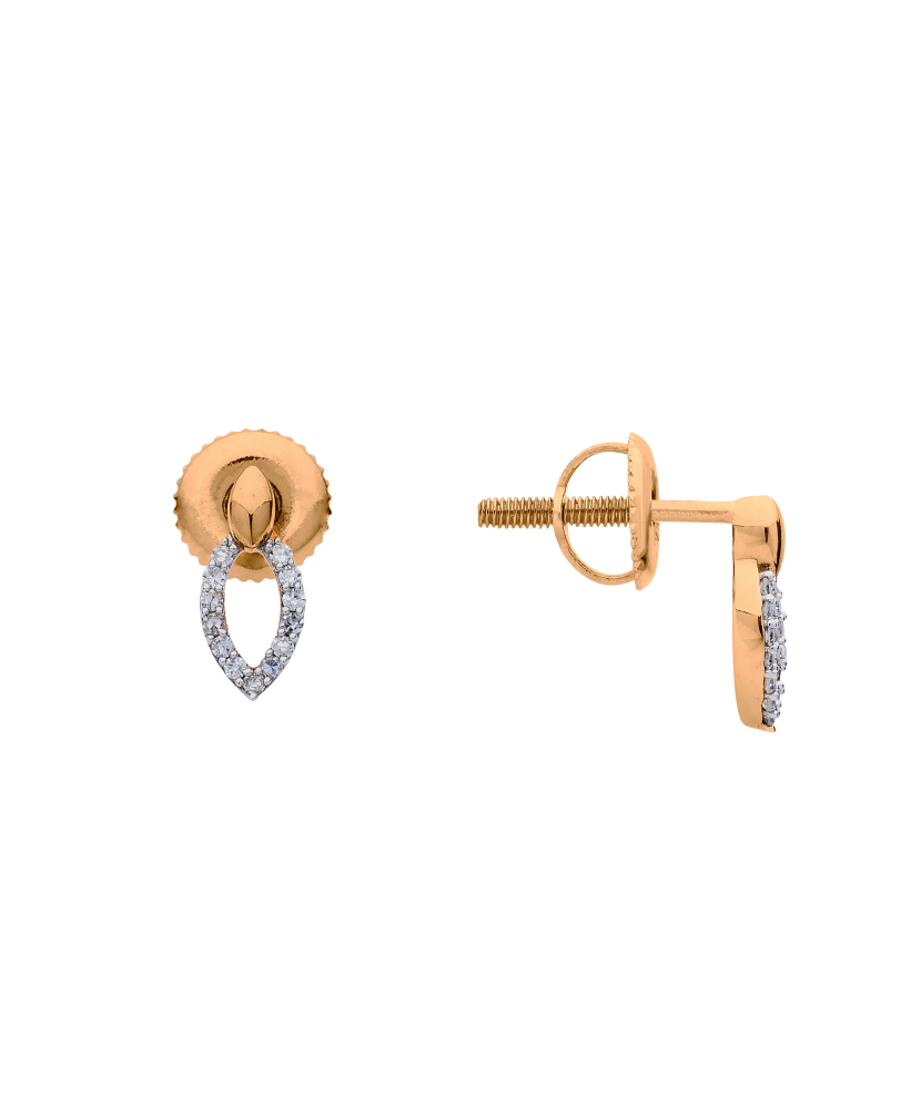 Gold earrings with diamonds