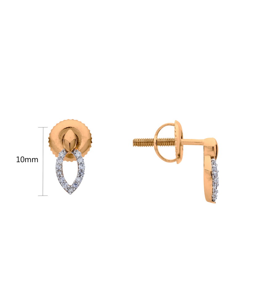 Gold earrings with diamonds