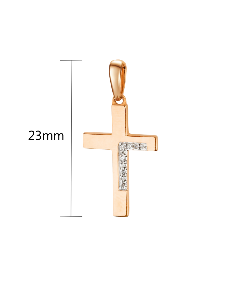 Gold pendant with diamonds "Cross"