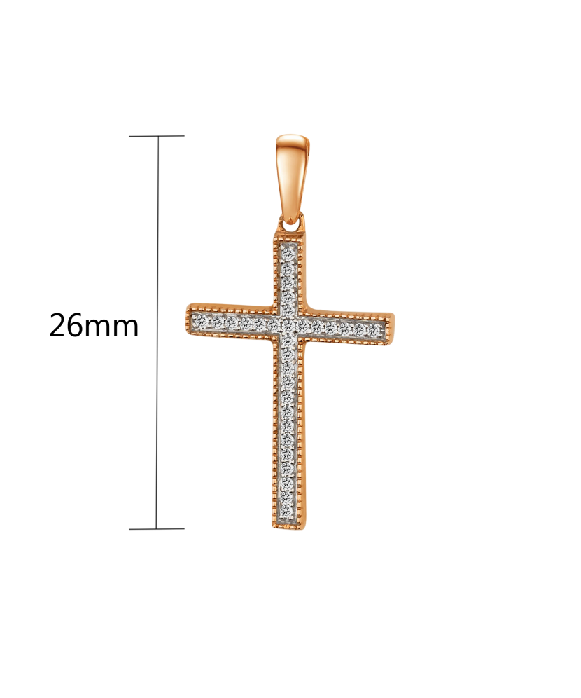 Gold pendant with diamonds "Cross"