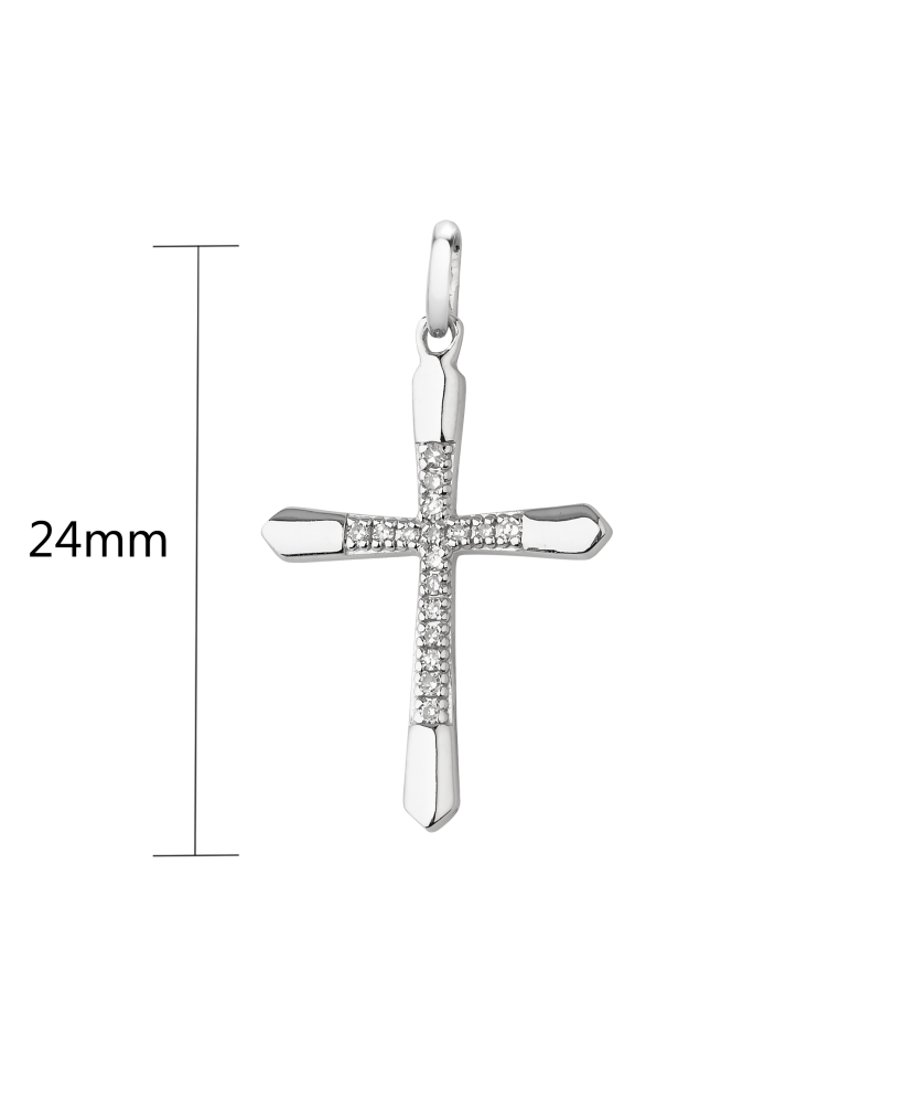 White gold chain with diamonds "Cross"