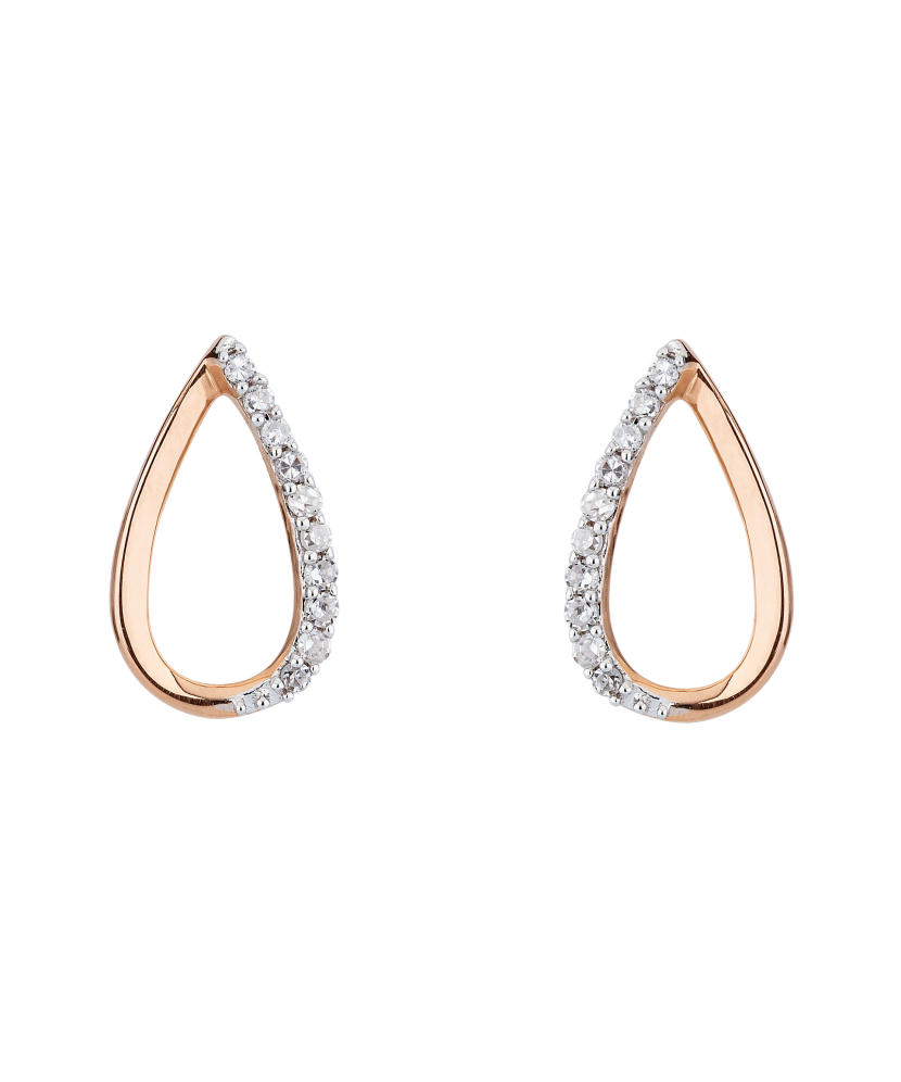 Gold earrings with diamonds