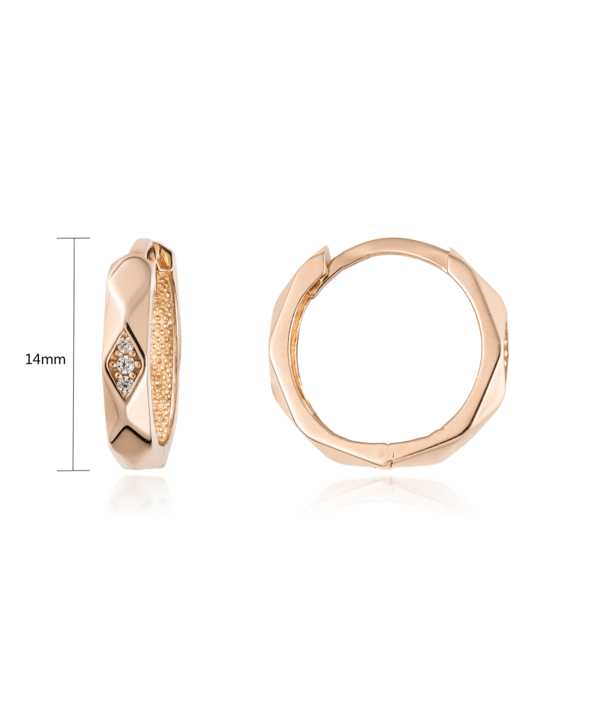 Gold earrings with zircons