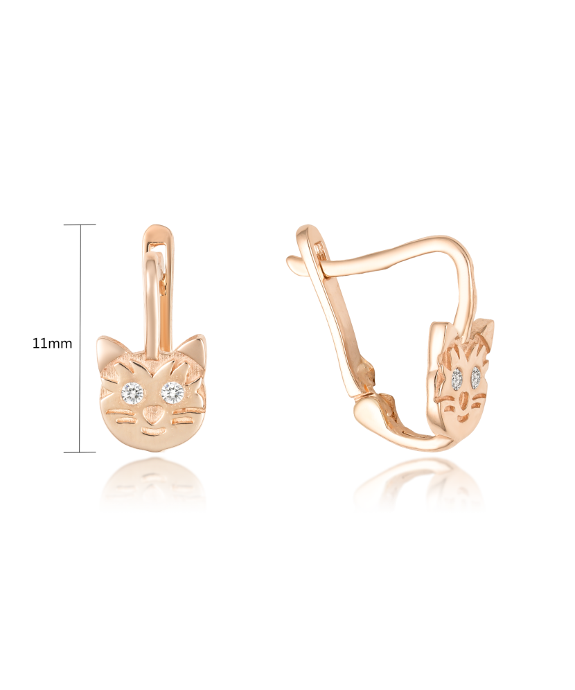 Золотые серьги с цирконами