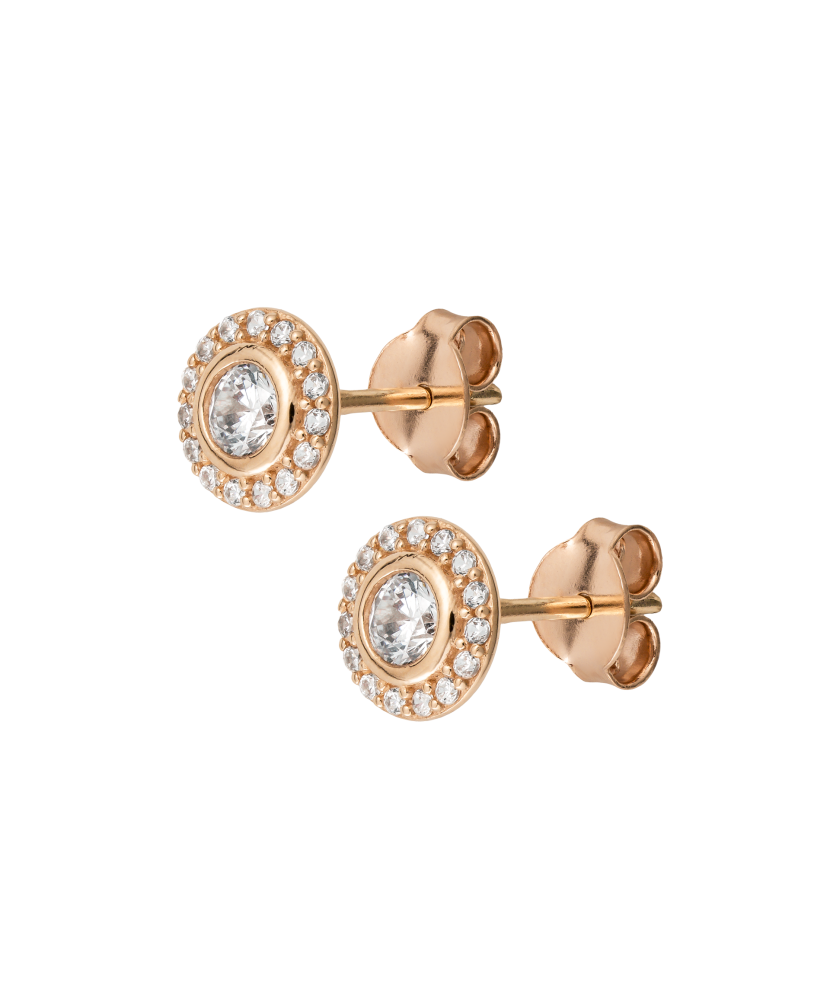 Золотые серьги с цирконами Золотые серьги с цирконами