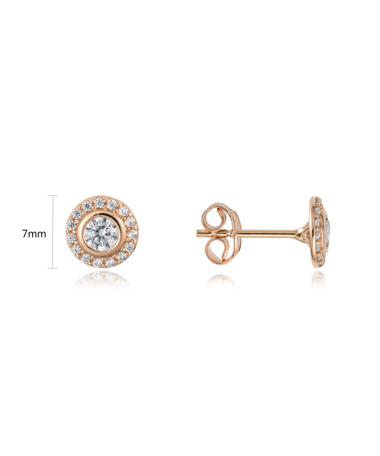Gold earrings with zircons