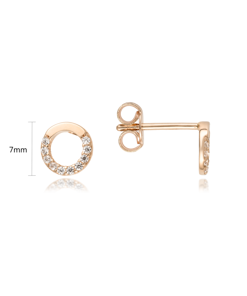 Gold earrings with zircons