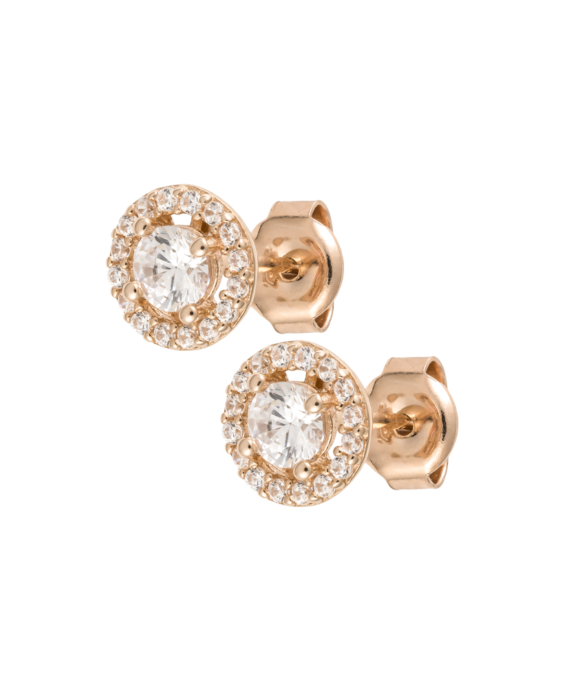 Gold earrings with zircons Gold earrings with zircons