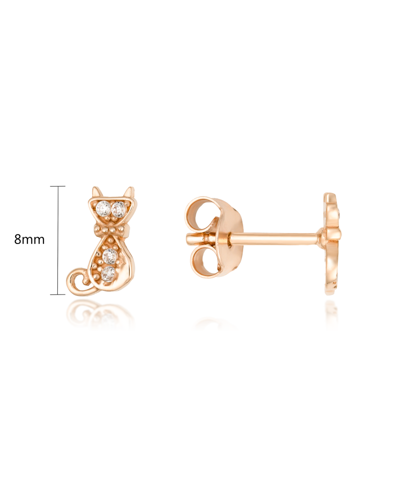 Gold earrings with zircons