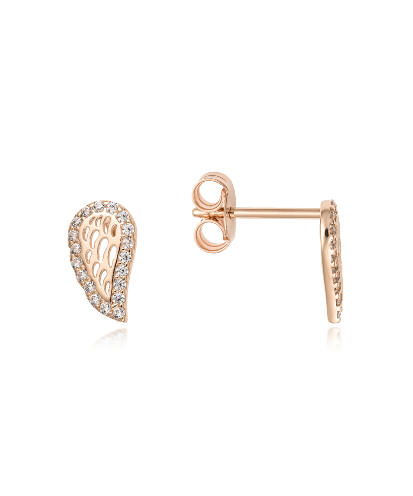 Gold earrings with zircons