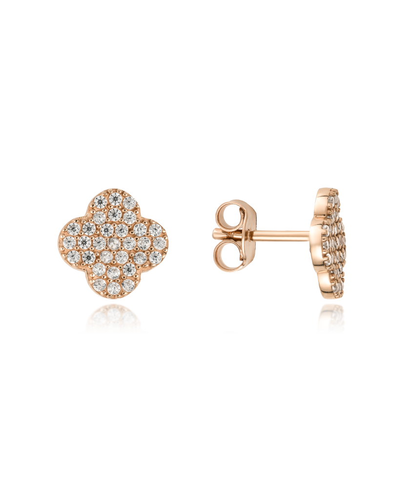 Gold earrings with zircons Gold earrings with zircons