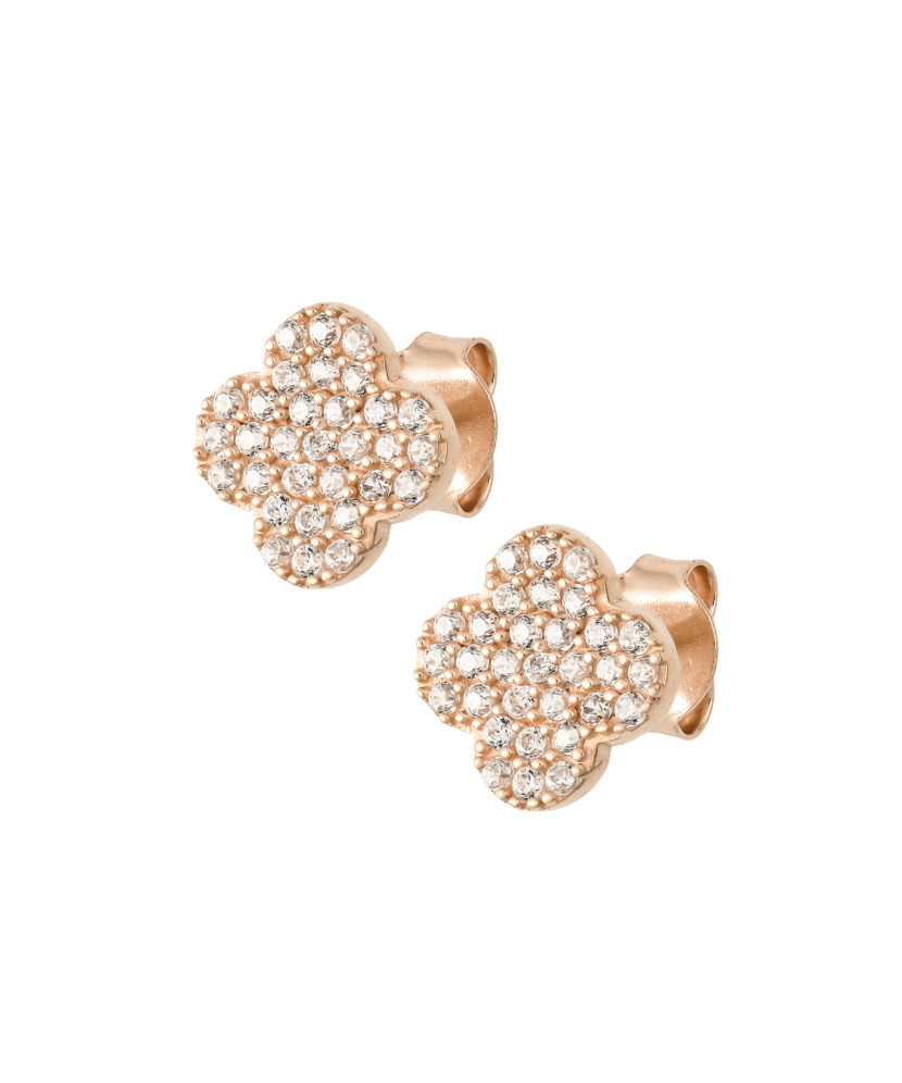 Gold earrings with zircons Gold earrings with zircons