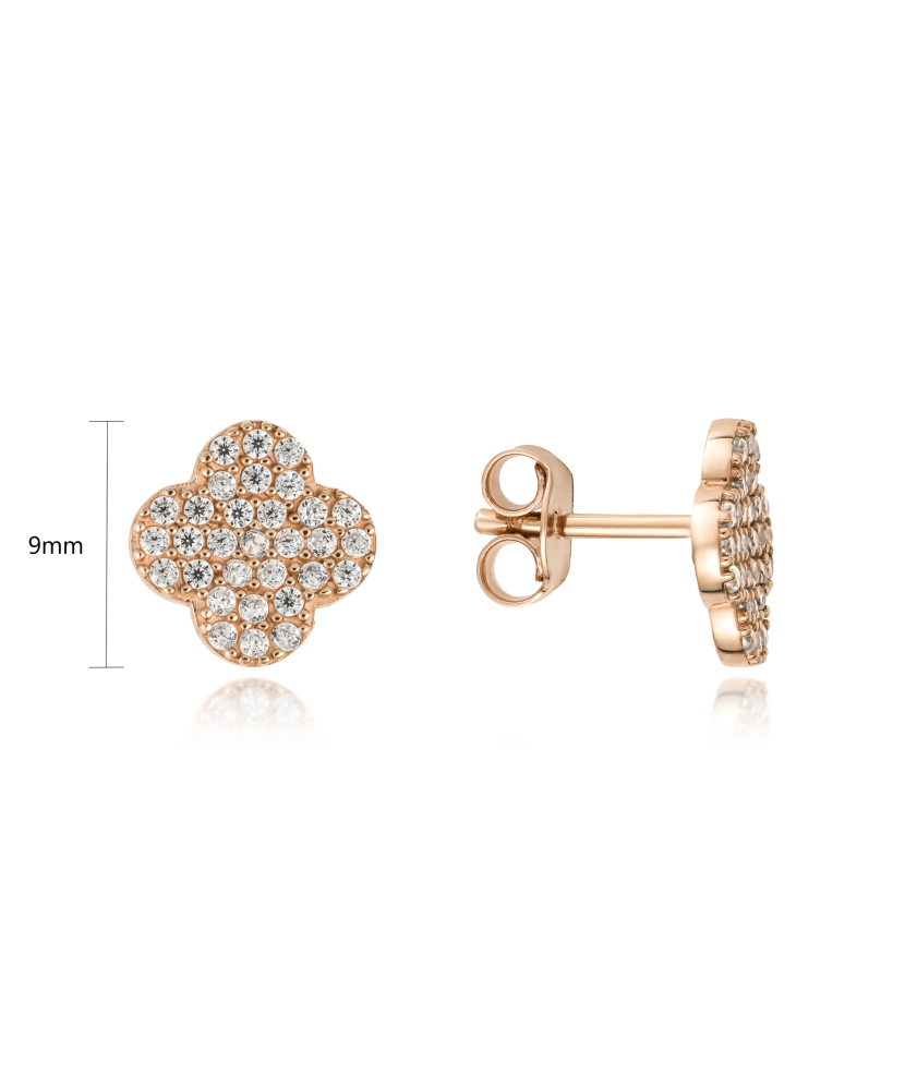 Gold earrings with zircons Gold earrings with zircons