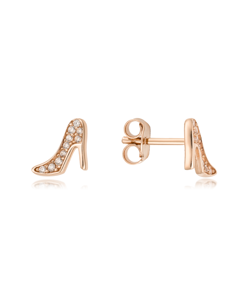 Gold earrings with zircons