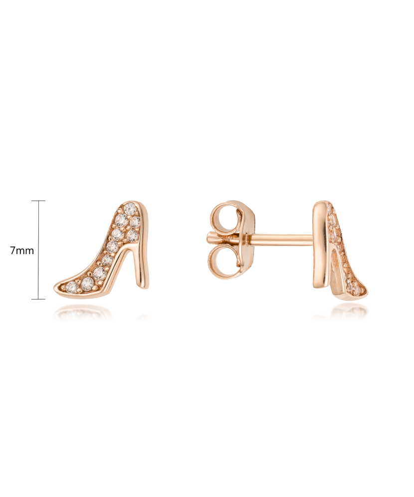 Gold earrings with zircons