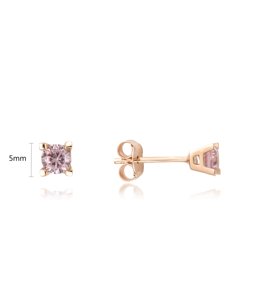 Gold earrings with zircons