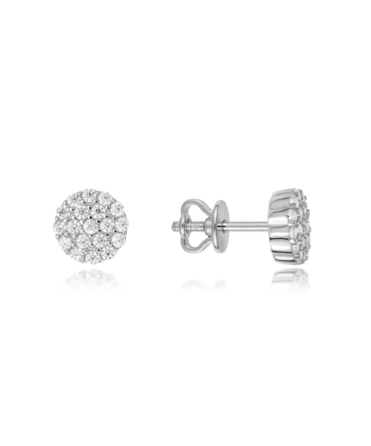 White gold earrings with zircons