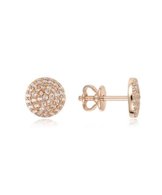 Gold earrings with zircons
