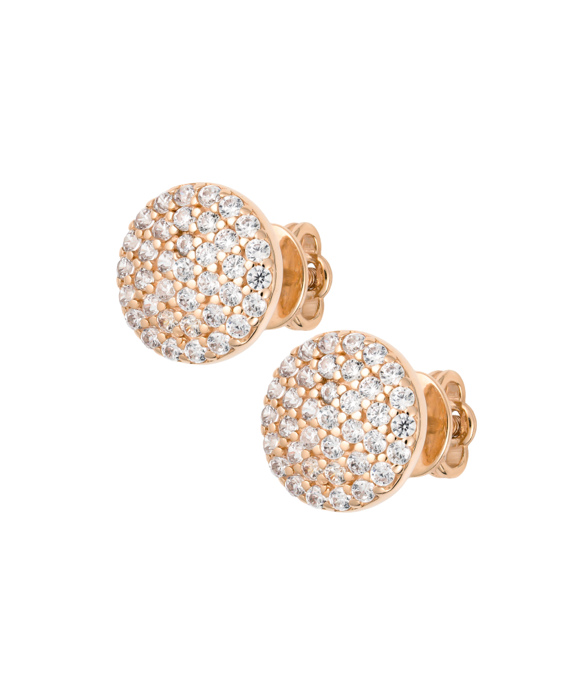 Gold earrings with zircons