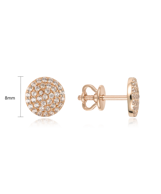 Gold earrings with zircons