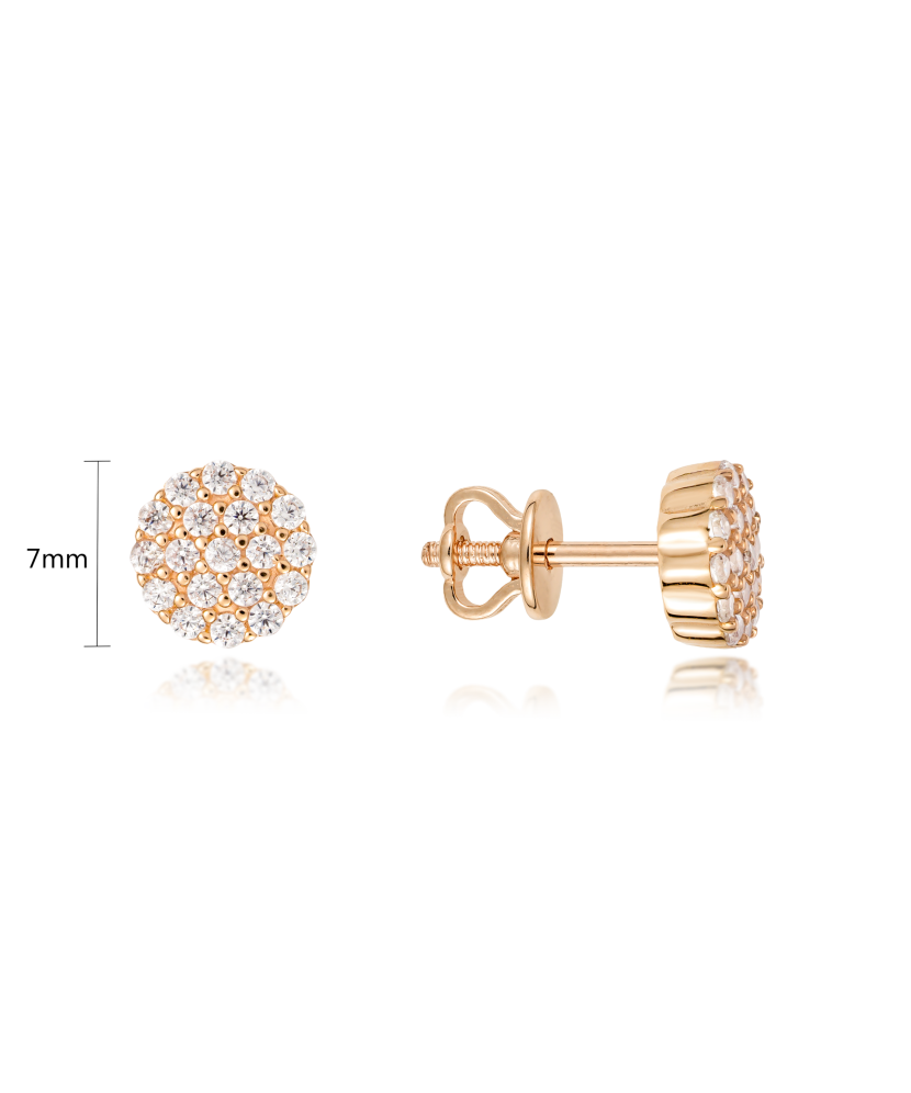 Gold earrings with zircons